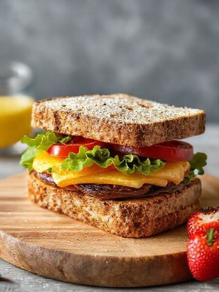 Cloud Bread Breakfast Sandwich