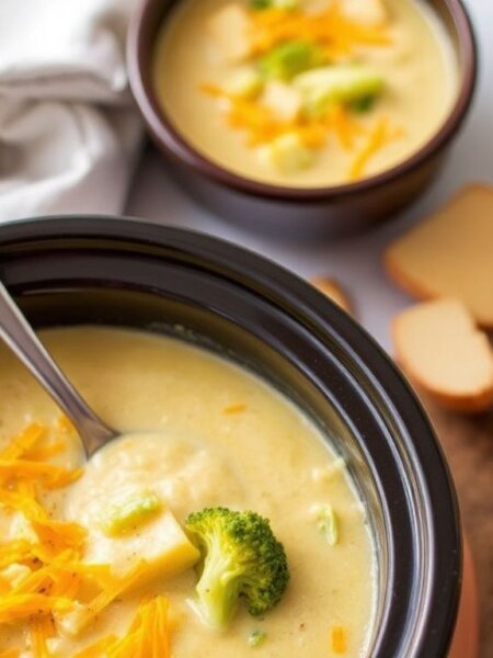 Crock Pot Potato Broccoli Cheddar Soup