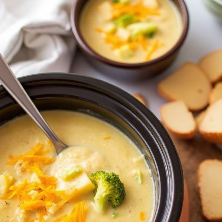 Crock Pot Potato Broccoli Cheddar Soup